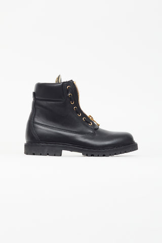 Balmain Black & Gold Leather Boot