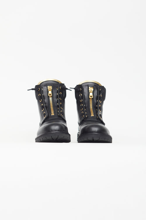 Black & Gold Leather Boot