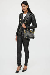 Balmain B-Buzz 23 Woven Logo Bag