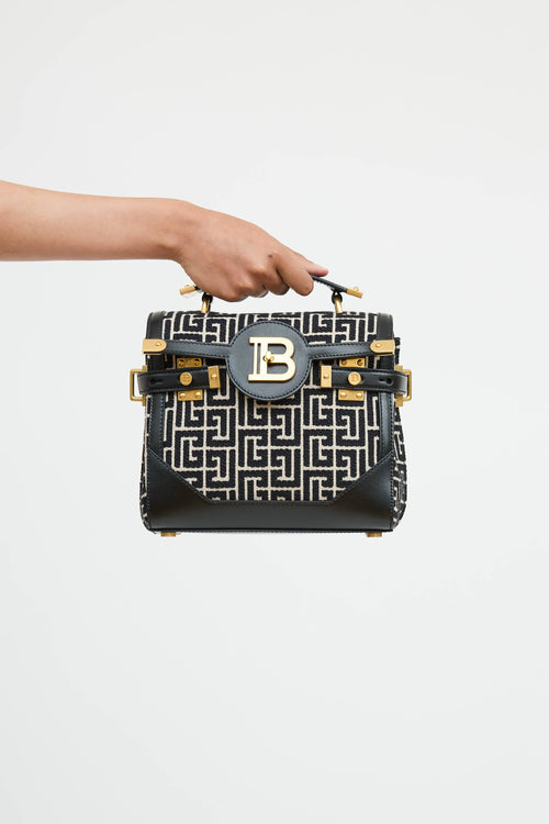 Balmain B-Buzz 23 Woven Logo Bag