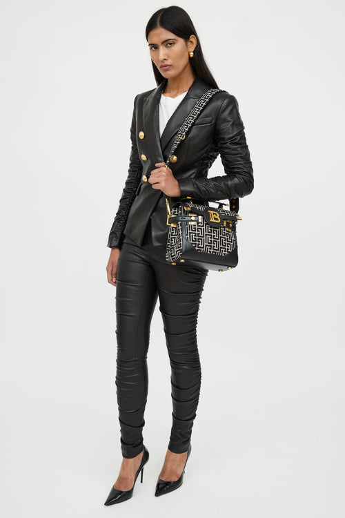 Balmain B-Buzz 23 Woven Logo Bag