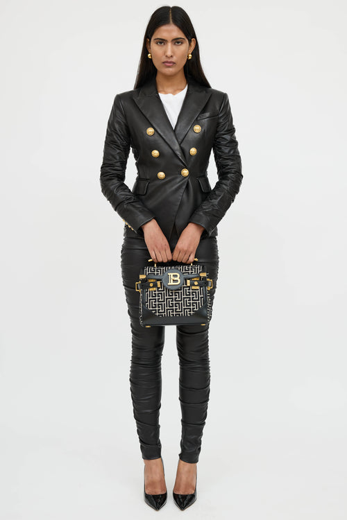 Balmain B-Buzz 23 Woven Logo Bag