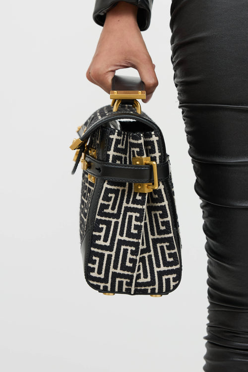 Balmain B-Buzz 23 Woven Logo Bag