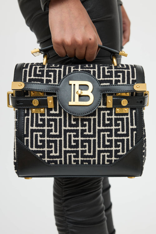 Balmain B-Buzz 23 Woven Logo Bag