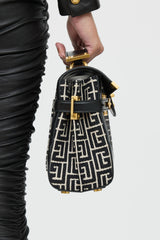 Balmain B-Buzz 23 Woven Logo Bag