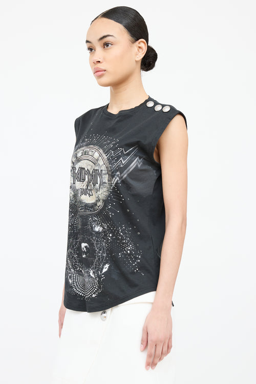 Balmain Graphic Cotton Tank