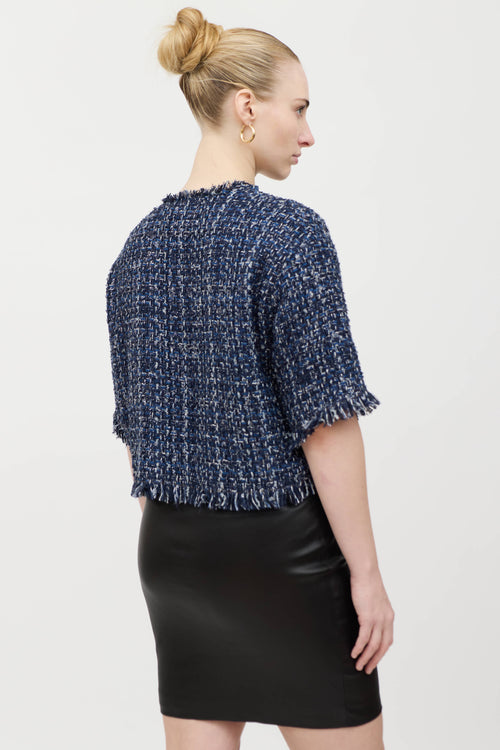 Balmain Tweed Short Sleeve Top