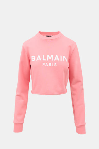 Balmain Cropped Logo Sweatshirt