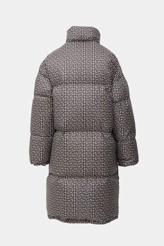 Balmain Down Monogram Reversible Coat