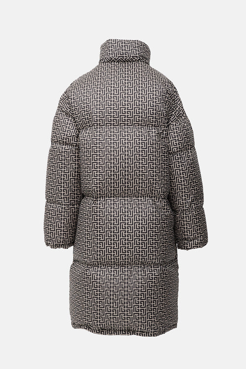 Balmain Down Monogram Reversible Coat