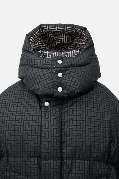 Balmain Down Monogram Reversible Coat