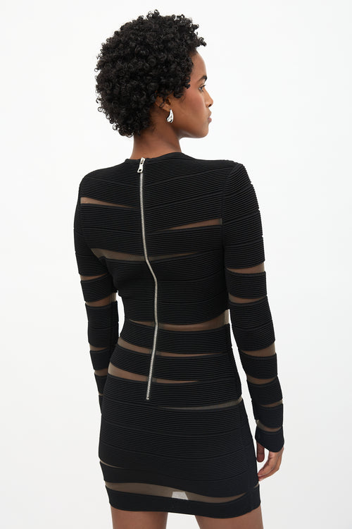 Balmain Embellished Mesh Bandage Dress