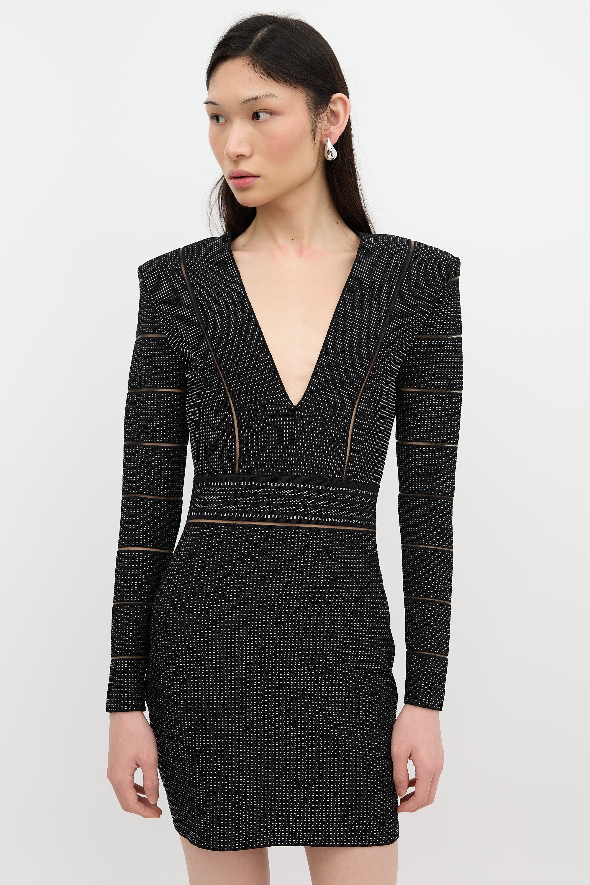 Balmain // Embroidered V-Neck Dress VSP Consignment Balmain // Embroidered V-Neck Dress VSP Consignment