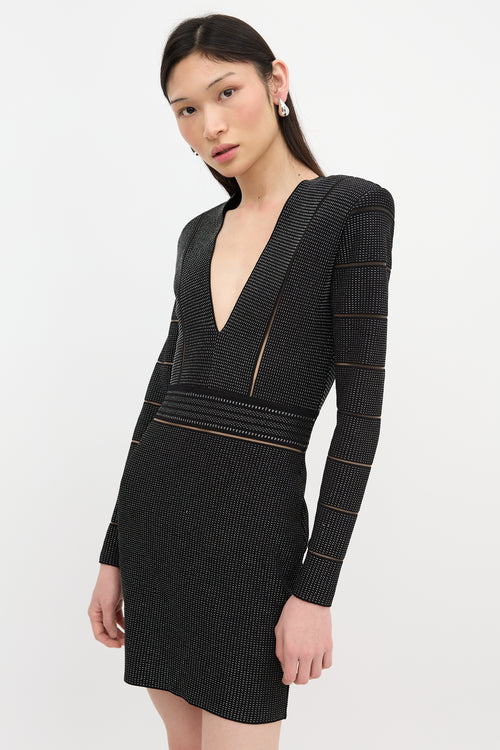 Balmain Embroidered V-Neck Dress