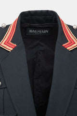 Balmain Black Wool Military Blazer