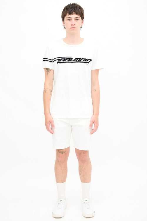 Balmain Flock Logo T-Shirt