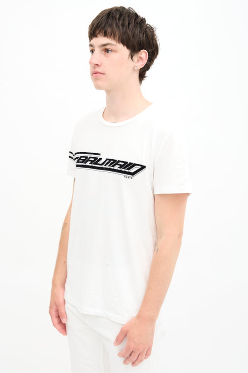 Balmain Flock Logo T-Shirt