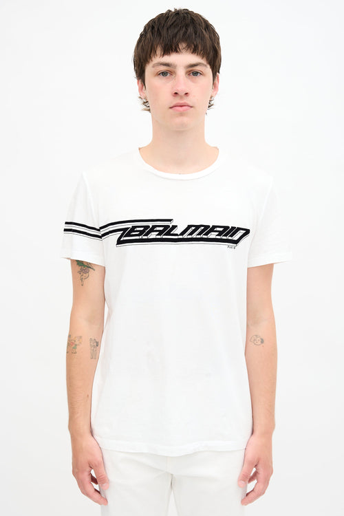 Balmain Flock Logo T-Shirt
