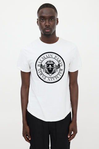 Balmain Flocked Logo T-Shirt