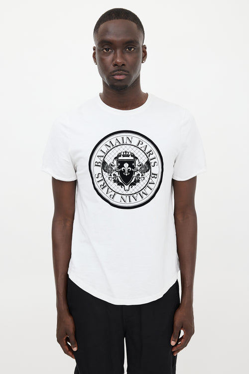 Balmain Flocked Logo T-Shirt