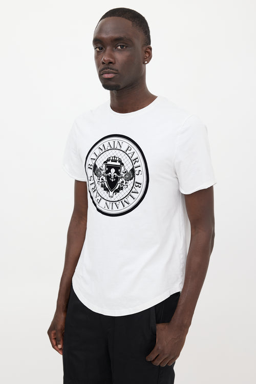 Balmain Flocked Logo T-Shirt