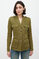 Balmain Green & Gold Military Jacket