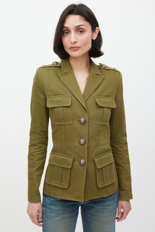 Balmain Green & Gold Military Jacket