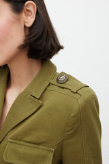 Balmain Green & Gold Military Jacket