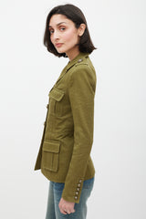 Balmain Green & Gold Military Jacket