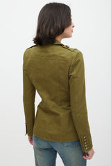 Balmain Green & Gold Military Jacket
