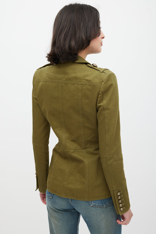 Balmain Green & Gold Military Jacket