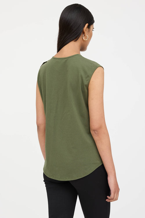 Balmain Metallic Logo Top