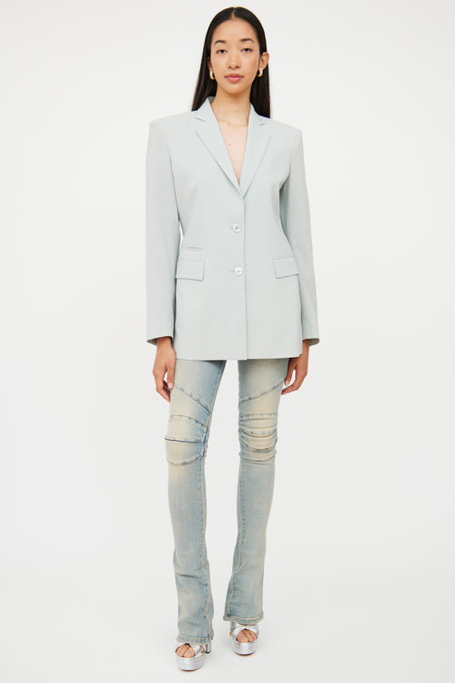 Light Blue Wool Blazer