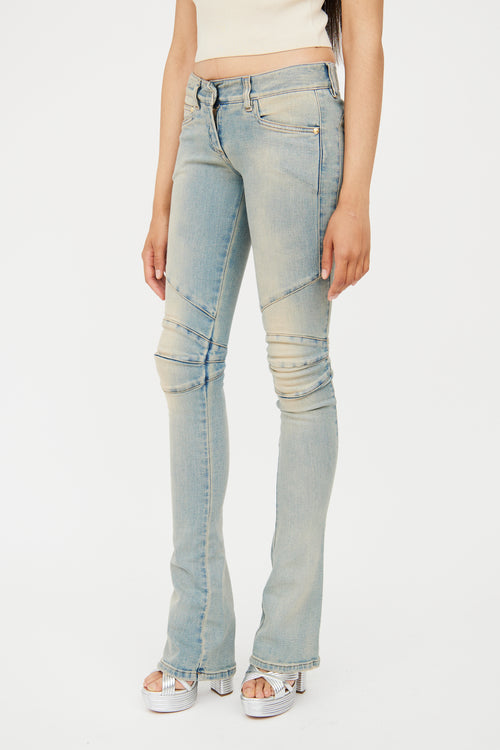 Light Wash Long Biker Jean