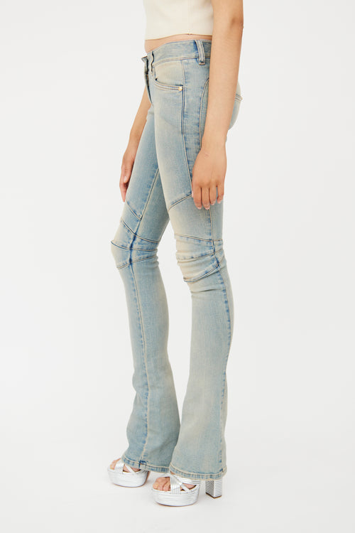 Light Wash Long Biker Jean