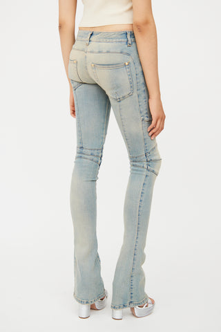 Light Wash Long Biker Jean