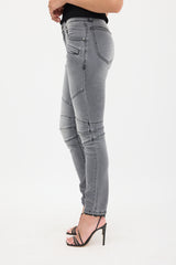 Balmain Grey Washed Slim Biker Jeans
