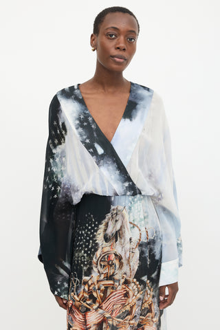 Balmain Silk Stars & Stripes Dress