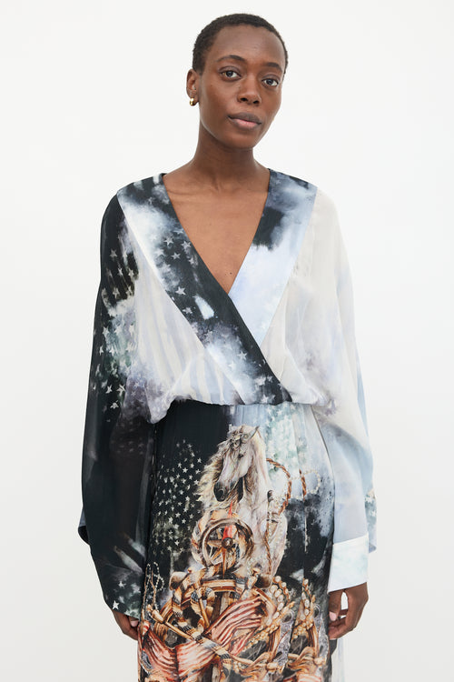 Balmain Silk Stars & Stripes Dress