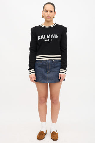 Balmain Intarsia Logo Sweater