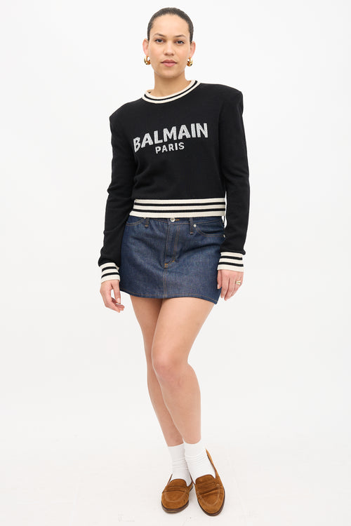 Balmain Intarsia Logo Sweater