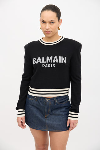 Balmain Intarsia Logo Sweater