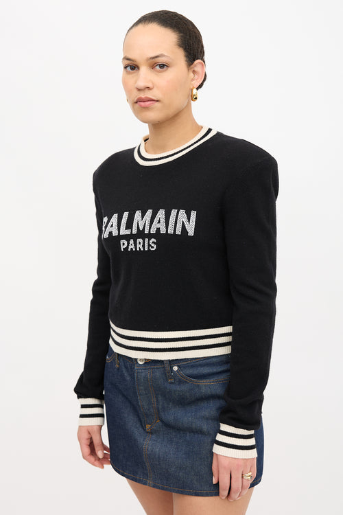 Balmain Intarsia Logo Sweater