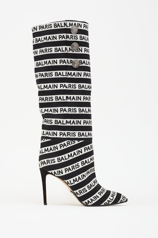 Balmain Jane Striped Logo Boot