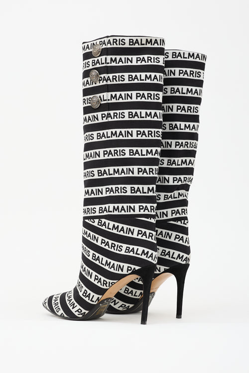 Balmain Jane Striped Logo Boot