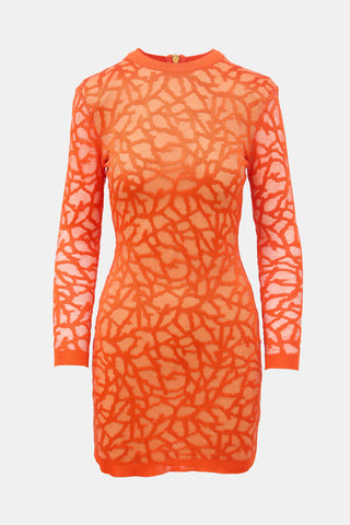 Balmain Knit Mesh Patterned Dress