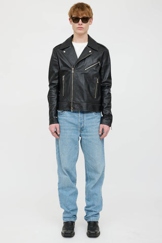 Balmain Leather Logo Jacket