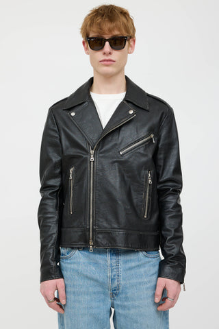 Balmain Leather Logo Jacket