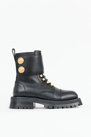 Balmain Leather Ranger Combat Boot