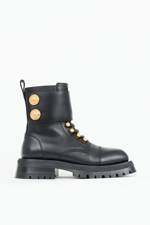 Balmain Leather Ranger Combat Boot